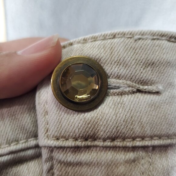 Chicos Platinum Jeans Womens 0.5 US 6 Beige Ultimate Fit Slim Leg Stretch Denim - Picture 12 of 13